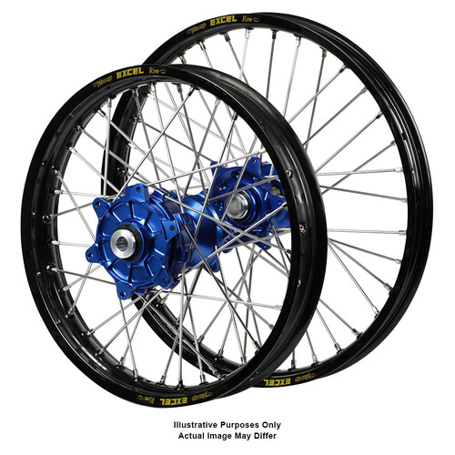 Yamaha Adventure SM Pro Blue Hubs / Excel Black Rims Wheel Set