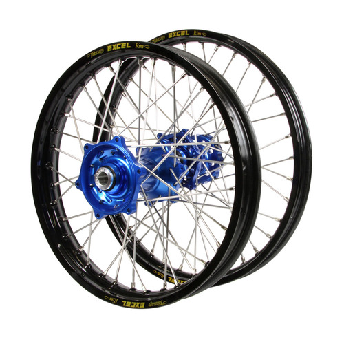 Yamaha Talon Blue Hubs / Excel Junior Black Rims Wheel Set
